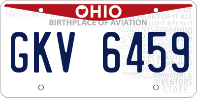 OH license plate GKV6459