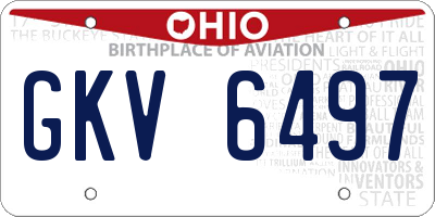 OH license plate GKV6497
