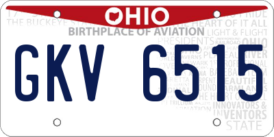 OH license plate GKV6515