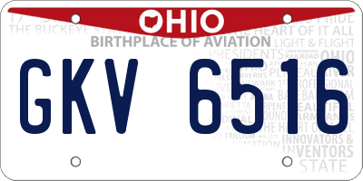 OH license plate GKV6516