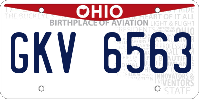 OH license plate GKV6563