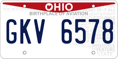 OH license plate GKV6578