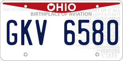 OH license plate GKV6580