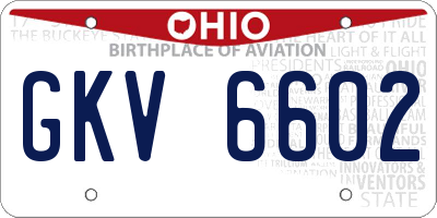 OH license plate GKV6602