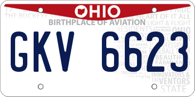 OH license plate GKV6623