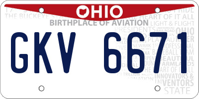 OH license plate GKV6671