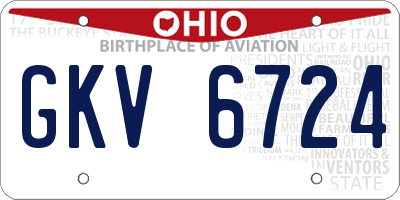 OH license plate GKV6724