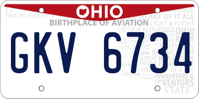 OH license plate GKV6734