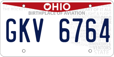 OH license plate GKV6764