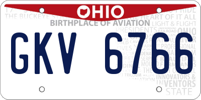 OH license plate GKV6766