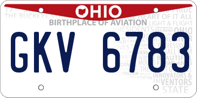 OH license plate GKV6783