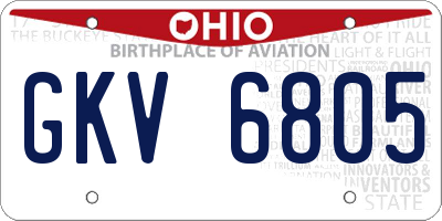 OH license plate GKV6805