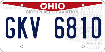 OH license plate GKV6810