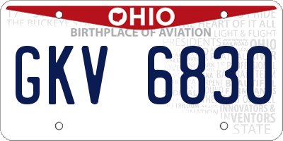 OH license plate GKV6830