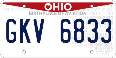 OH license plate GKV6833