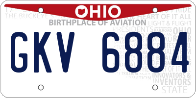 OH license plate GKV6884
