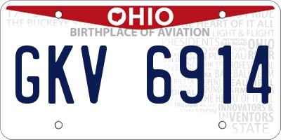 OH license plate GKV6914