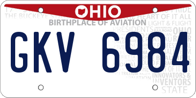 OH license plate GKV6984