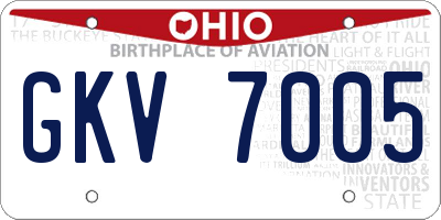 OH license plate GKV7005
