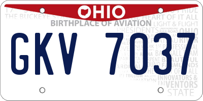 OH license plate GKV7037