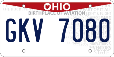 OH license plate GKV7080