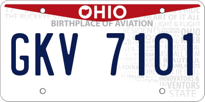 OH license plate GKV7101