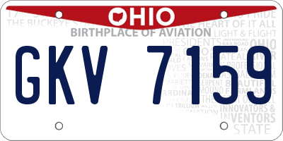 OH license plate GKV7159