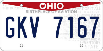 OH license plate GKV7167