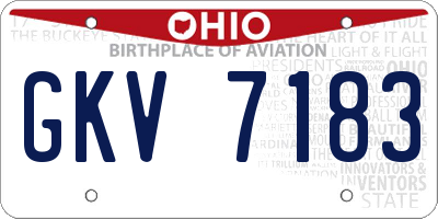 OH license plate GKV7183