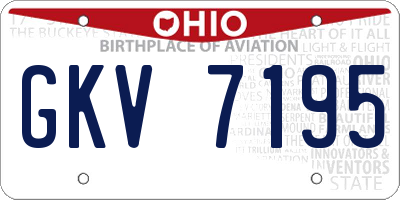 OH license plate GKV7195