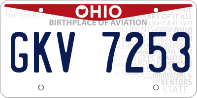 OH license plate GKV7253
