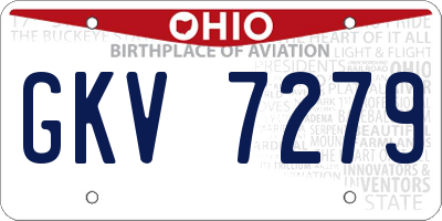 OH license plate GKV7279