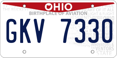 OH license plate GKV7330