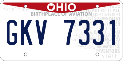 OH license plate GKV7331