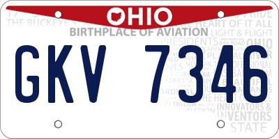 OH license plate GKV7346