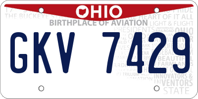 OH license plate GKV7429