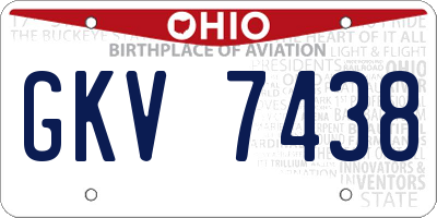 OH license plate GKV7438
