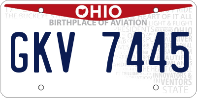 OH license plate GKV7445