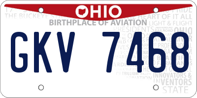 OH license plate GKV7468