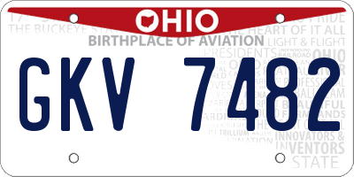 OH license plate GKV7482