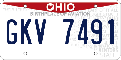 OH license plate GKV7491