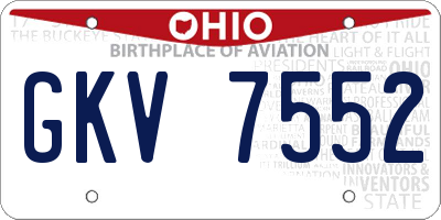 OH license plate GKV7552