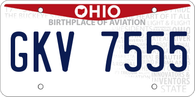 OH license plate GKV7555