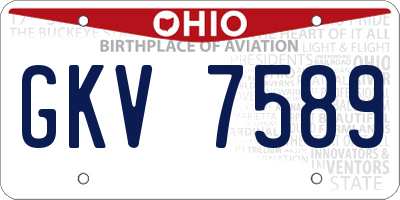 OH license plate GKV7589