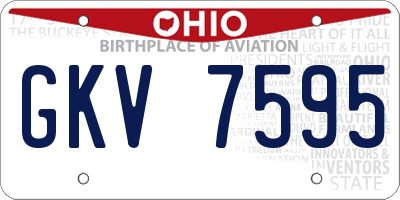 OH license plate GKV7595