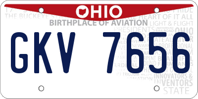 OH license plate GKV7656