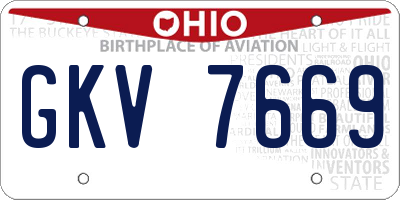 OH license plate GKV7669
