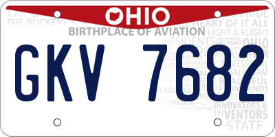 OH license plate GKV7682