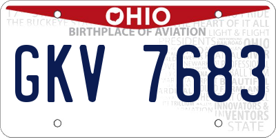 OH license plate GKV7683