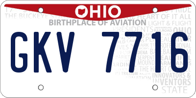 OH license plate GKV7716